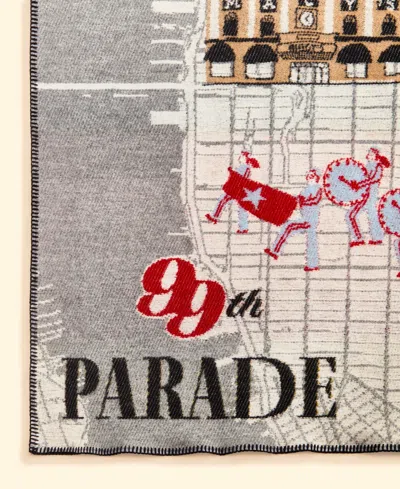 Faribault Macy's Thanksgiving Day Parade 2025 Parade Route Wool-blend Throw Blanket, Macy's Exclusiv In Gray