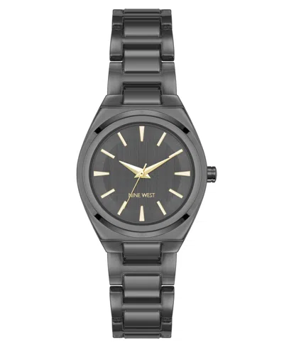 Anne Klein Women's Quartz Minimalist Gray Metal Alloy Watch, 30mm In Black