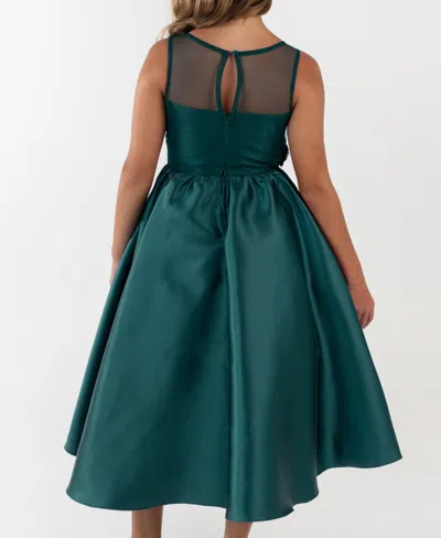 Rare Editions Girls 7-16 Sequin Applique Illusion Sleeveless Dress In Green