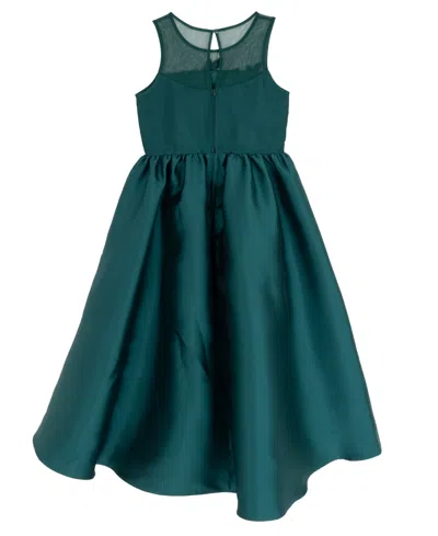 Rare Editions Girls 7-16 Sequin Applique Illusion Sleeveless Dress In Green