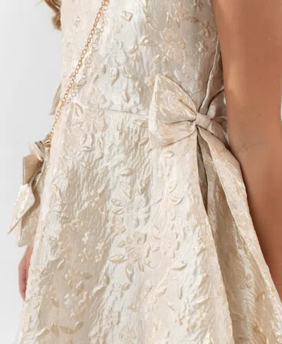 Rare Editions Girls 7-16 2-piece Sleeveless Brocade Dress And Side Bag Set In Neutral