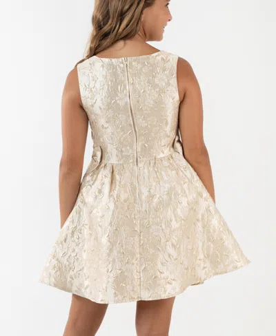 Rare Editions Girls 7-16 2-piece Sleeveless Brocade Dress And Side Bag Set In Neutral