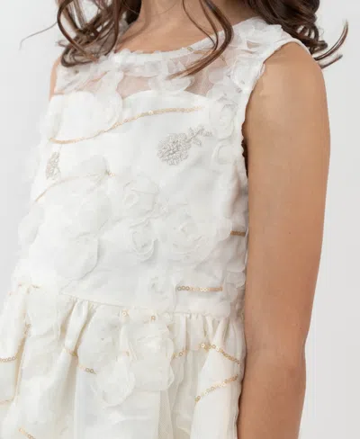 Rare Editions Girls 2t-6x 2-piece Bolero And Round Neck Dress Set In White