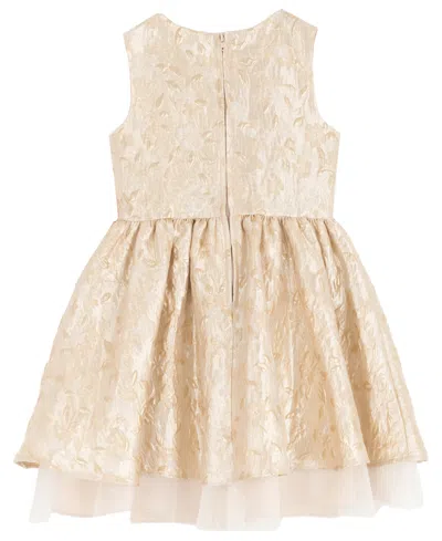 Rare Editions Girls 2t-6x Brocade Sleeveless Dress In Gold