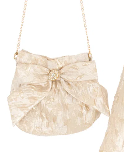 Rare Editions Girls 7-16 2-piece Sleeveless Brocade Dress And Side Bag Set In Neutral