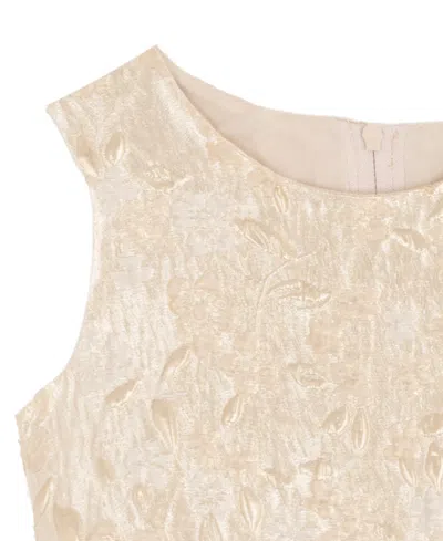 Rare Editions Girls 2t-6x Brocade Sleeveless Dress In Gold