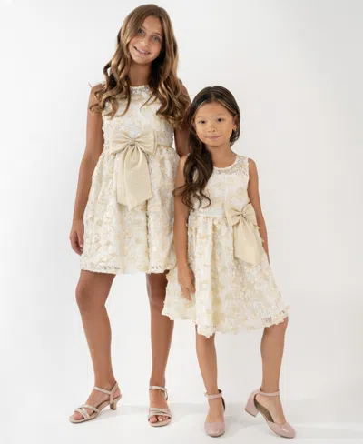 Rare Editions Girls 7-16 Soutache Illusion Bodice Dress In White