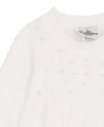 Rare Editions Girls 2t-6x Long-sleeve Sweater Dress In White