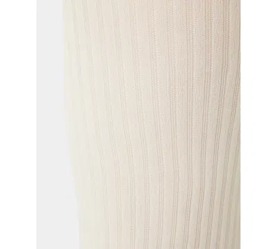 Hue Opaque Control Top Sheer Rib Tights In White