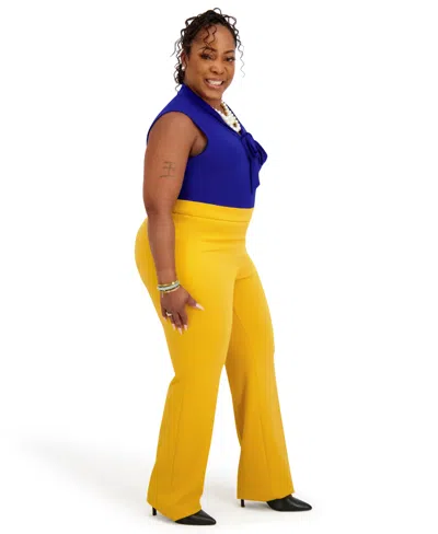 Kasper Women's Sleeveless Tie-neck Top In Blue