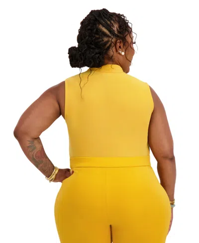 Kasper Women's Sleeveless Tie-neck Top In Gold