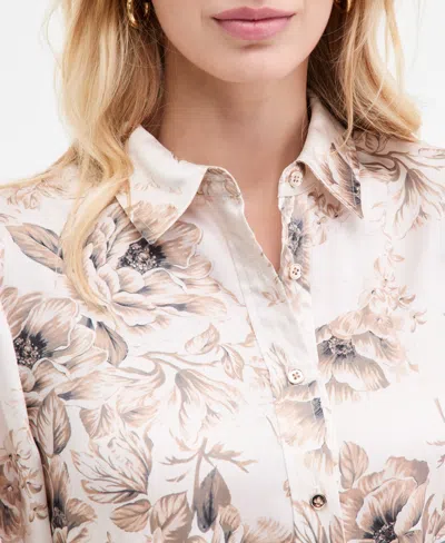 Jones New York Women's Long Sleeve Button-front T-shirt In Multi