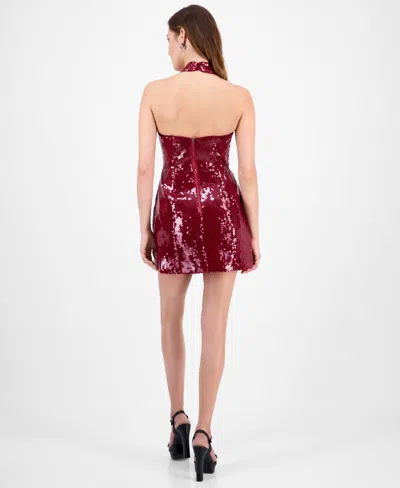Bardot Women's Nevelle Sequin Halter Mini Dress In Burgundy