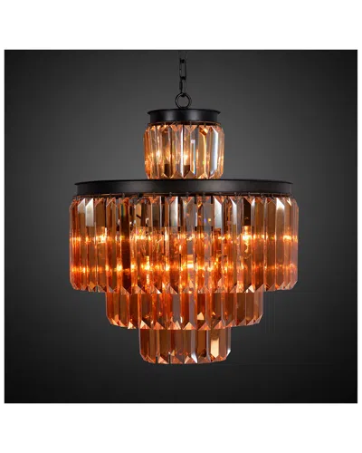 Zentique 4-tier Rustic Crystal Chandelier In Black