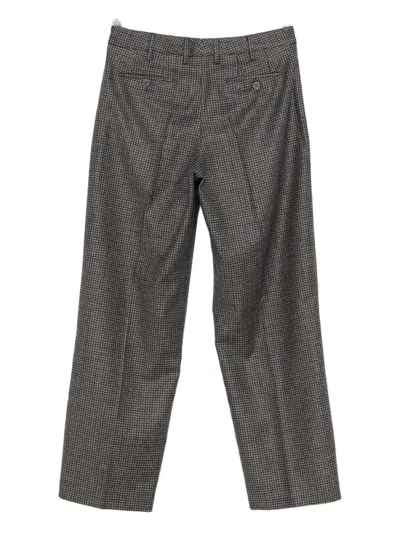 Pt Torino Checked Straight-leg Trousers In Gray