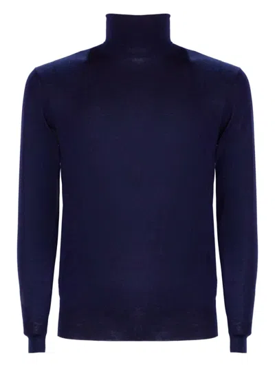 Cruciani High-neck Sweater In Blue
