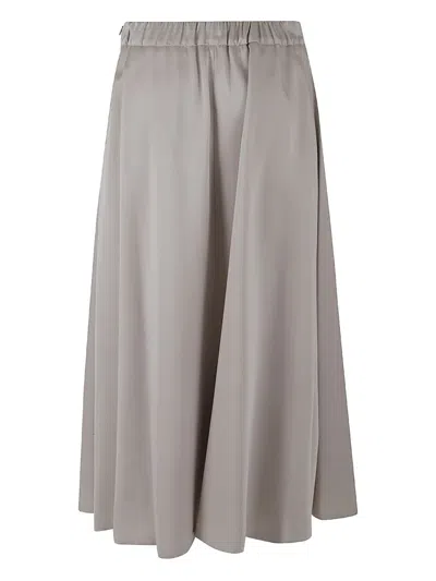 Brunello Cucinelli Elasticated-waist Midi Skirt In Gray