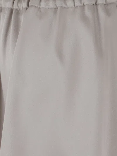 Brunello Cucinelli Elasticated-waist Midi Skirt In Gray