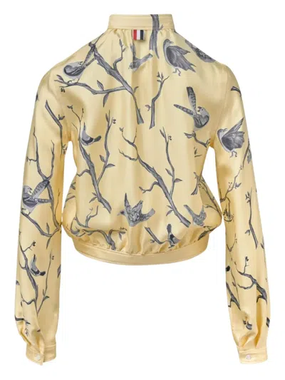 Thom Browne Bird Print Top In Yellow