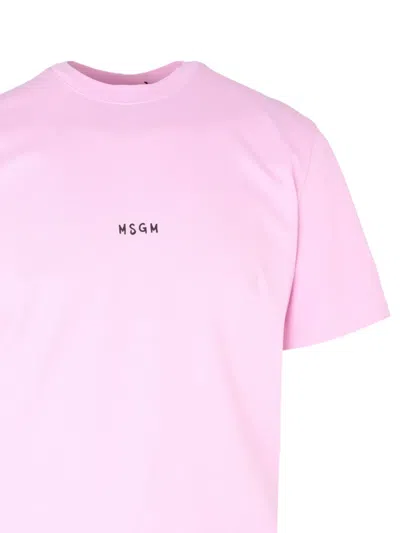 Msgm Logo T-shirt In Pink