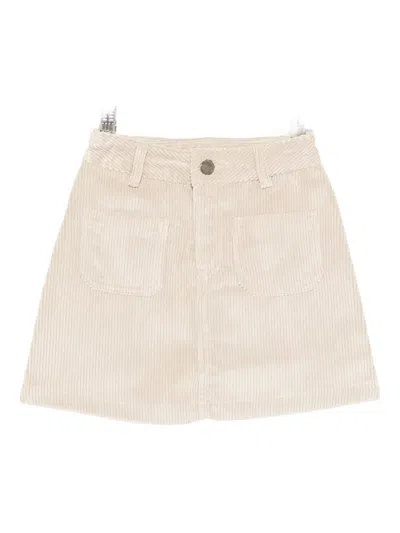 Emporio Armani Corduroy Mini Skirt In Neutral