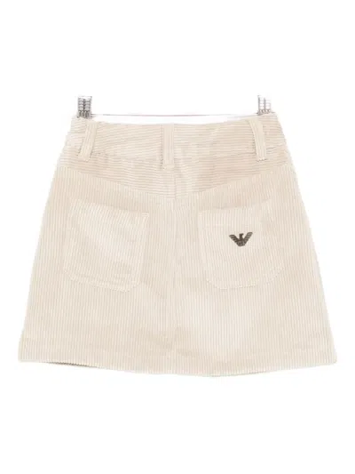 Emporio Armani Corduroy Mini Skirt In Neutral