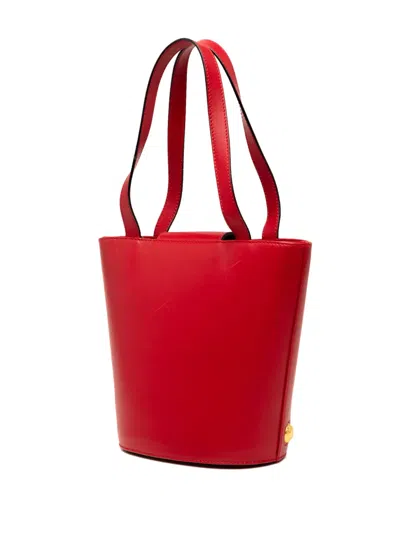 Pre-owned Ferragamo 1990-2021 Leather Studded Top Handle Handbag In Red