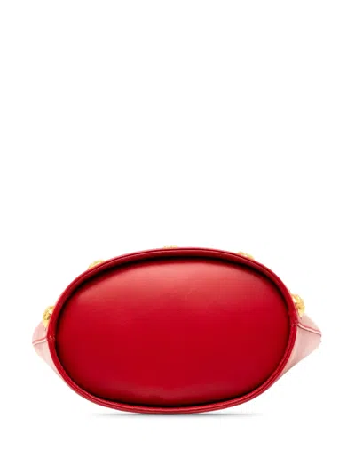 Pre-owned Ferragamo 1990-2021 Leather Studded Top Handle Handbag In Red