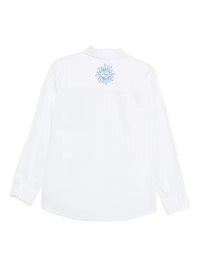 Hugo Boss Sun-print Long-sleeves Shirt In White