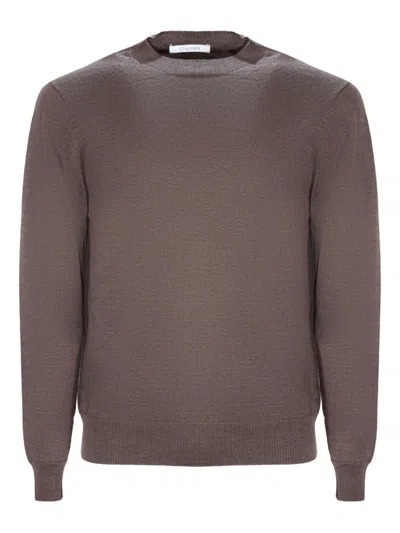 Cruciani Crew-neck Wool Sweater In Brown