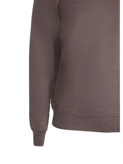 Cruciani Crew-neck Wool Sweater In Brown