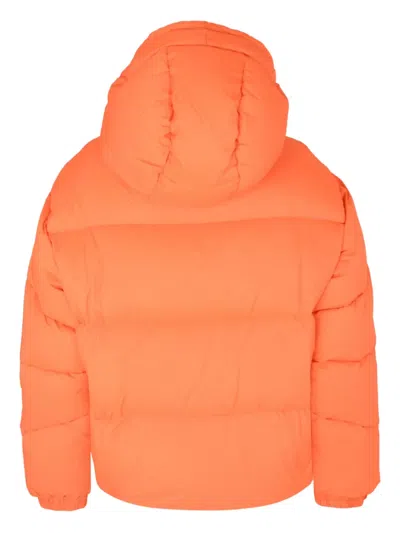 Msgm Logo-plaque Puffer Jacket In Orange