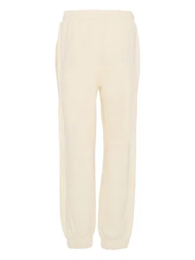 Msgm Ivory Sweatpants For Kids With Logo In Neutral