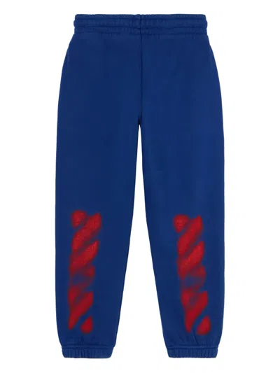 Off-white Arrow-spray Logo Sweatpants In Blue