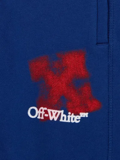Off-white Arrow-spray Logo Sweatpants In Blue