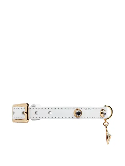 Versace Medusa Studded Leather Collar In White