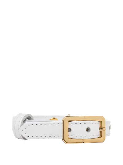 Versace Medusa Studded Leather Collar In White