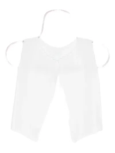 Mariella Ferrari Scallop-trim Top In Blue