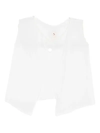 Mariella Ferrari Scalloped Embroidered Top In White