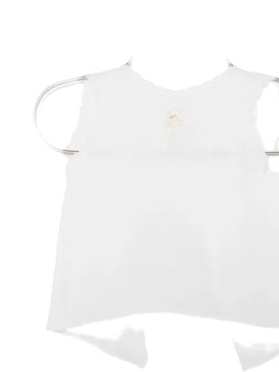 Mariella Ferrari Scalloped Embroidered Top In White