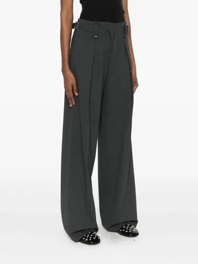 Semicouture Pleated Trousers In Gray
