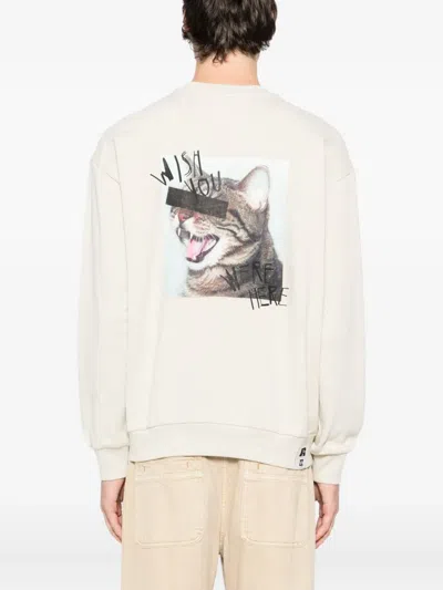 Izzue Graphic-print Cotton Sweatshirt In Neutral