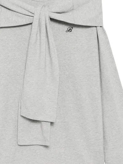 B+ab Logo-embroidered Top In Gray