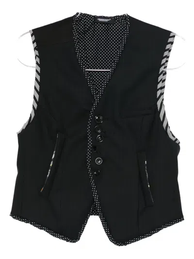 Undercover Panelled Waistcoat In Black