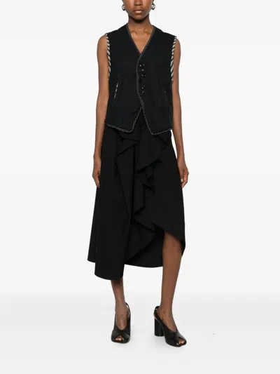 Undercover Panelled Waistcoat In Black