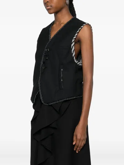 Undercover Panelled Waistcoat In Black