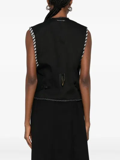 Undercover Panelled Waistcoat In Black