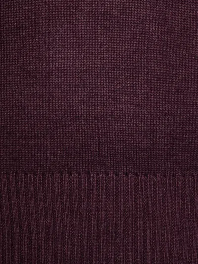 L.b.m 1911 Virgin Wool Turtleneck Sweater With Ribbed Finishes In Burgundy