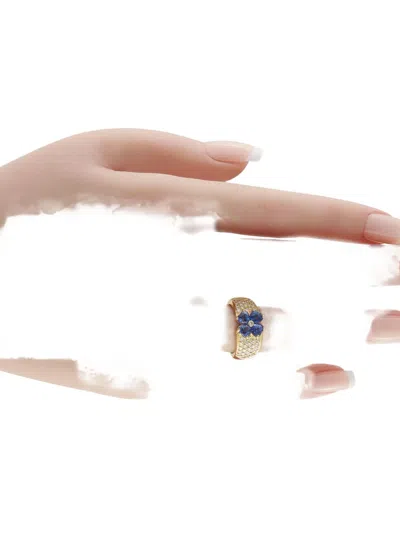 Pre-owned Van Cleef & Arpels 18k Yellow Gold Diamond Sapphire Marie Antoinette Ring