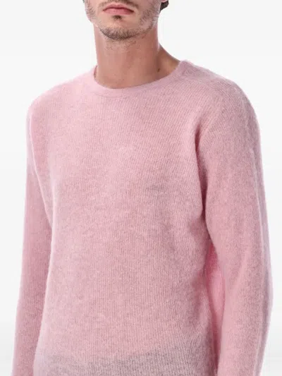 Auralee Luxurious Alpaca Knit Sweater In Pink